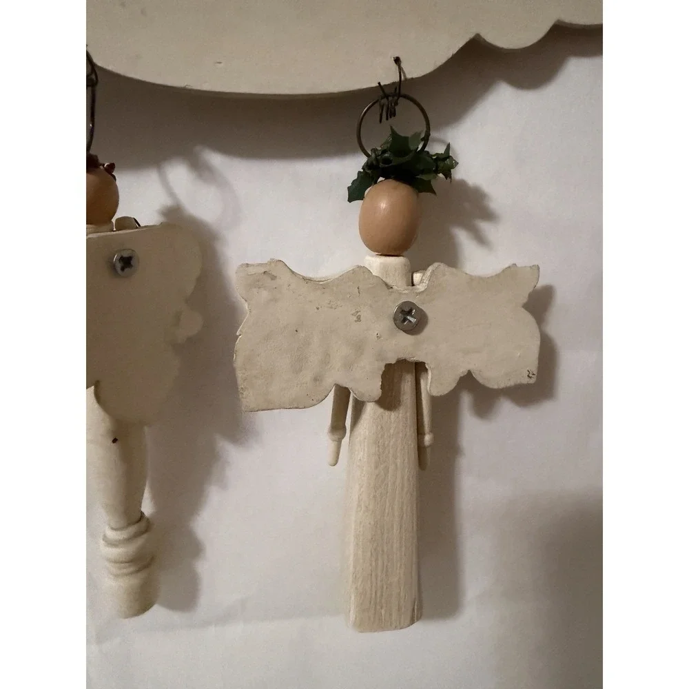 Angel Gather Vintage Hanging Decor Wood